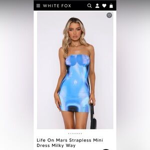 White Fox Life on Mars Strapless Mini Dress Milky Way
